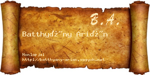 Batthyány Arián névjegykártya
